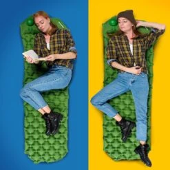 TRVLMORE Slaapmat - Zelfopblazend - 1 Persoons - Ingebouwde Pomp En Kussen - Groen -Bo-Camp Verkoop 1200x1200 1277