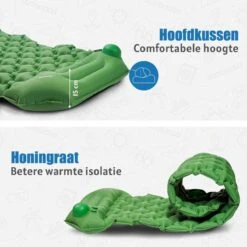 TRVLMORE Slaapmat - Zelfopblazend - 1 Persoons - Ingebouwde Pomp En Kussen - Groen -Bo-Camp Verkoop 1200x1200 1282
