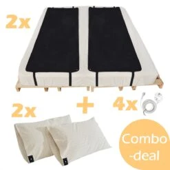 Campingwinkels 19 Earthle Volledige Earthing Tweepersoons Aardingsset - 2x Slaapmat + 2x Kussensloop - Aardingsmat - Aarden - Earthing Mat - Aarding - Grounding Mat - Kussensloop - Aardingskussensloop - Combo Deal
