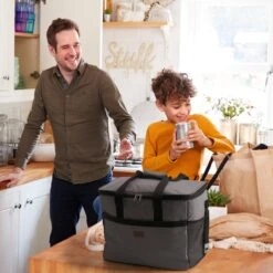 Packaway 4 Laags Geïsoleerde Koeltas - Lunchtas 40 Liter - Grijs -Bo-Camp Verkoop 1200x1200 1431