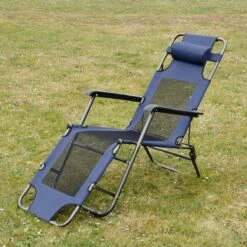 Ligstoel 180x60cm - Opvouwbaar Campingstoel Ligbed Strandstoel Tuinstoel Vouwligstoel Blauw -Bo-Camp Verkoop 1200x1200 153