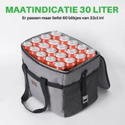 Packaway 4 Laags Geïsoleerde Koeltas - Lunchtas 30 Liter - Grijs -Bo-Camp Verkoop 1200x1200 1739