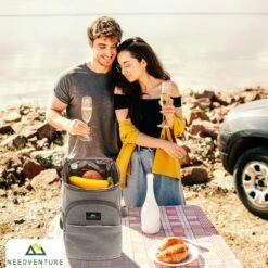 Needventure Koeltas - Lunchtas - Koelrugtas - Picknicktas - 20 Liter - Flessenhouder - Bieropener - Grijs -Bo-Camp Verkoop 1200x1200 1779