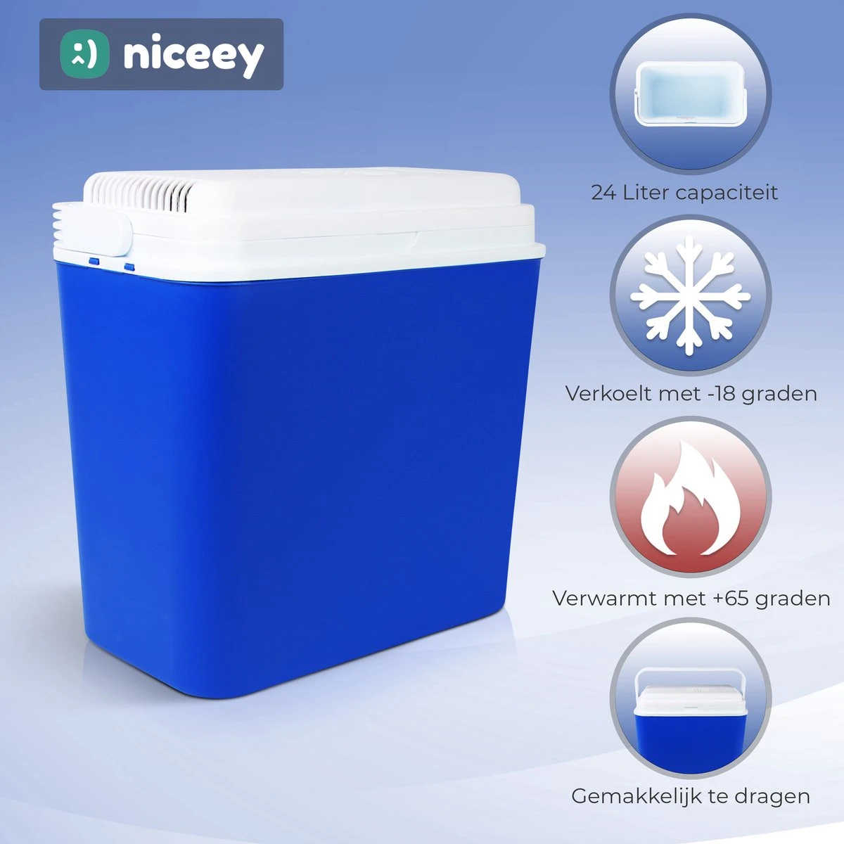 Niceey Thermo Elektrische Koelbox - 24 Liter - Koelbox Elektrisch 12v 230 Volt - Coolbox - Koelt & Verwarmt - Blauw Niceey Thermo Elektrische Koelbox - 24 Liter - Koelbox Elektrisch 12v 230 Volt - Coolbox - Koelt & Verwarmt - Blauw -Bo-Camp Verkoop 1200x1200 1871