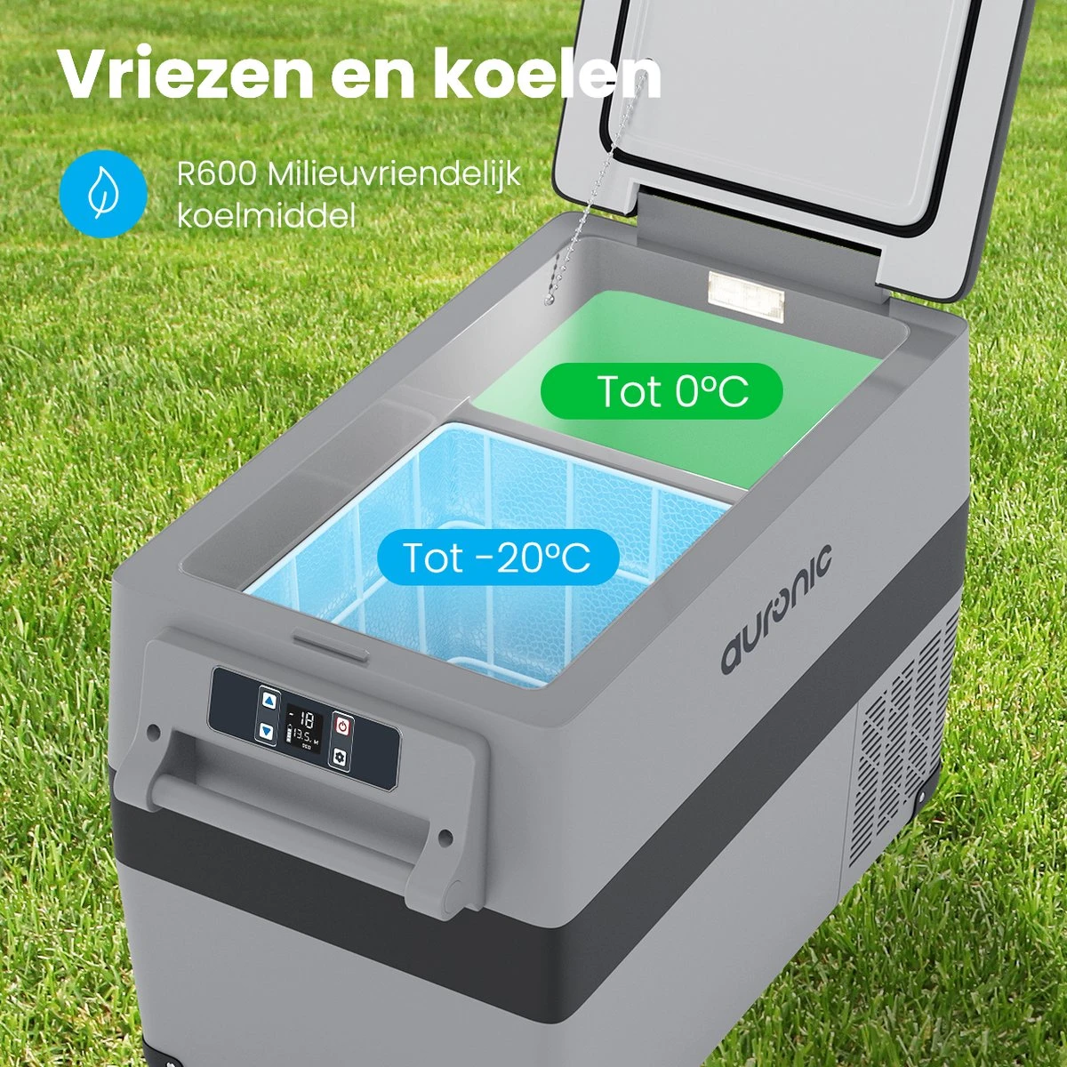 Auronic Elektrische Koelbox - 40.5L - Compressor - 12V en 240V - Grijs Auronic Elektrische Koelbox - 40.5L - Compressor - 12V En 240V - Grijs -Bo-Camp Verkoop 1200x1200 1930