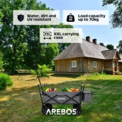 AREBOS Handwagen Vouwbare Dak Handwagen Vouwbare Trolley Uitrustingswagen Grijs 5 AREBOS Handwagen Vouwbare Dak Handwagen Vouwbare Trolley Uitrustingswagen Grijs -Bo-Camp Verkoop 1200x1200 1987