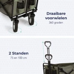 LifeGoods Bolderkar - Opvouwbaar - Draaibare Wielen - 2 Standen - 70KG Draagkracht - Groen 3 LifeGoods Bolderkar - Opvouwbaar - Draaibare Wielen - 2 Standen - 70KG Draagkracht - Groen -Bo-Camp Verkoop 1200x1200 2004