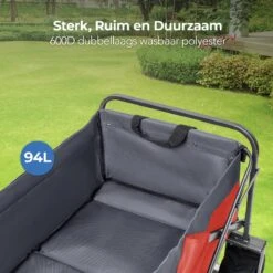 LifeGoods Bolderkar - Opvouwbaar - Tot 80KG - 94L - Wasbaar Polyester - 98x45cm - Rood/Grijs -Bo-Camp Verkoop 1200x1200 2035