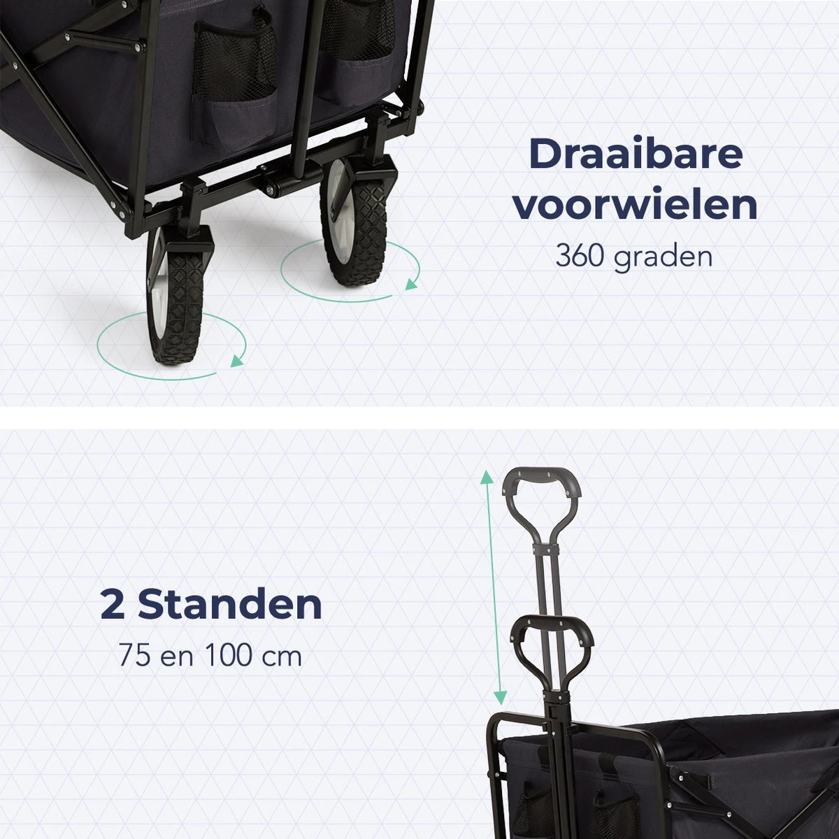 LifeGoods Bolderkar - Opvouwbaar - Draaibare wielen - 2 Standen - 70KG Draagkracht - Zwart LifeGoods Bolderkar - Opvouwbaar - Draaibare Wielen - 2 Standen - 70KG Draagkracht - Zwart -Bo-Camp Verkoop 1200x1200 2042