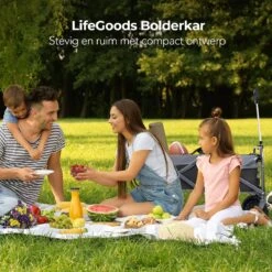 LifeGoods Bolderkar - Opvouwbaar - Tot 80KG - 94L - Wasbaar Polyester - 98x45cm - Zwart/Grijs -Bo-Camp Verkoop 1200x1200 2057