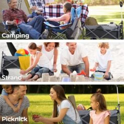 LifeGoods Bolderkar - Opvouwbaar - Tot 80KG - 94L - Wasbaar Polyester - 98x45cm - Zwart/Grijs -Bo-Camp Verkoop 1200x1200 2059