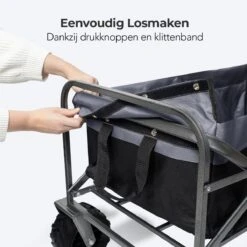 LifeGoods Bolderkar - Opvouwbaar - Tot 80KG - 94L - Wasbaar Polyester - 98x45cm - Zwart/Grijs -Bo-Camp Verkoop 1200x1200 2062