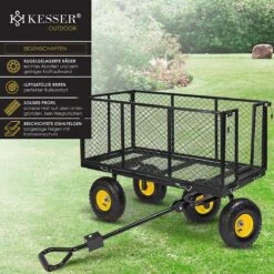 Exxen KESSER® Bolderkar, 550 Kg Belastbaar, Tuinwagen, Transportwagen, Tuinwagen, Uitneembaar Zeil, Gereedschapswagen, Handwagen, Veelzijdig Inzetbaar, Zwart -Bo-Camp Verkoop 1200x1200 2071