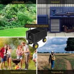 Exxen KESSER® Bolderkar, 550 Kg Belastbaar, Tuinwagen, Transportwagen, Tuinwagen, Uitneembaar Zeil, Gereedschapswagen, Handwagen, Veelzijdig Inzetbaar, Zwart -Bo-Camp Verkoop 1200x1200 2072