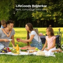 LifeGoods Bolderkar - Opvouwbaar - Tot 120KG - 103L - Extra Draagtas En Duwstang - Wasbaar Polyester - 98x45cm - Zwart/Grijs 8 LifeGoods Bolderkar - Opvouwbaar - Tot 120KG - 103L - Extra Draagtas En Duwstang - Wasbaar Polyester - 98x45cm - Zwart/Grijs -Bo-Camp Verkoop 1200x1200 2107