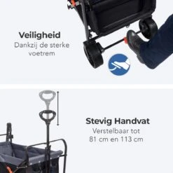 LifeGoods Bolderkar - Opvouwbaar - Tot 120KG - 103L - Extra Draagtas En Duwstang - Wasbaar Polyester - 98x45cm - Zwart/Grijs 9 LifeGoods Bolderkar - Opvouwbaar - Tot 120KG - 103L - Extra Draagtas En Duwstang - Wasbaar Polyester - 98x45cm - Zwart/Grijs -Bo-Camp Verkoop 1200x1200 2108