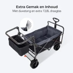 LifeGoods Bolderkar - Opvouwbaar - Tot 120KG - 103L - Extra Draagtas En Duwstang - Wasbaar Polyester - 98x45cm - Zwart/Grijs 10 LifeGoods Bolderkar - Opvouwbaar - Tot 120KG - 103L - Extra Draagtas En Duwstang - Wasbaar Polyester - 98x45cm - Zwart/Grijs -Bo-Camp Verkoop 1200x1200 2109