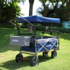 AREBOS Premium Steekwagen Met Dak Opvouwbare Tuinkar Handkar Bolderkar Blauw / Grijs -Bo-Camp Verkoop 1200x1200 2144