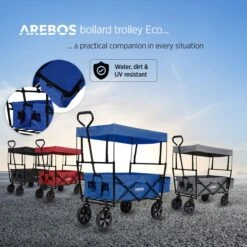 AREBOS Handwagen Vouwbare Dak Handwagen Vouwbare Trolley Uitrustingswagen Blauw -Bo-Camp Verkoop 1200x1200 2160