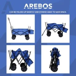 AREBOS Handwagen Vouwbare Dak Handwagen Vouwbare Trolley Uitrustingswagen Blauw -Bo-Camp Verkoop 1200x1200 2162