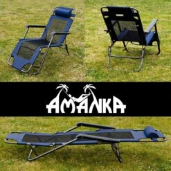 Ligstoel 155x60cm - Opvouwbaar Campingstoel Ligbed Strandstoel Tuinstoel Vouwligstoel Blauw -Bo-Camp Verkoop 1200x1200 257