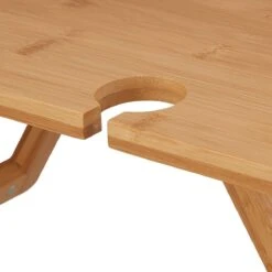 Relaxdays Opvouwbare Picknick Wijntafel - 4 Wijnglazenhouders - Bamboe Dienbladtafel Klein -Bo-Camp Verkoop 1200x1200 360