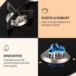 Trifecta 6 Gaskookplaat 6-pits Grote, Normale En Extra Glaskeramische Branders -Bo-Camp Verkoop 1200x1200 558