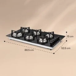 Trifecta 6 Gaskookplaat 6-pits Grote, Normale En Extra Glaskeramische Branders -Bo-Camp Verkoop 1200x1200 560