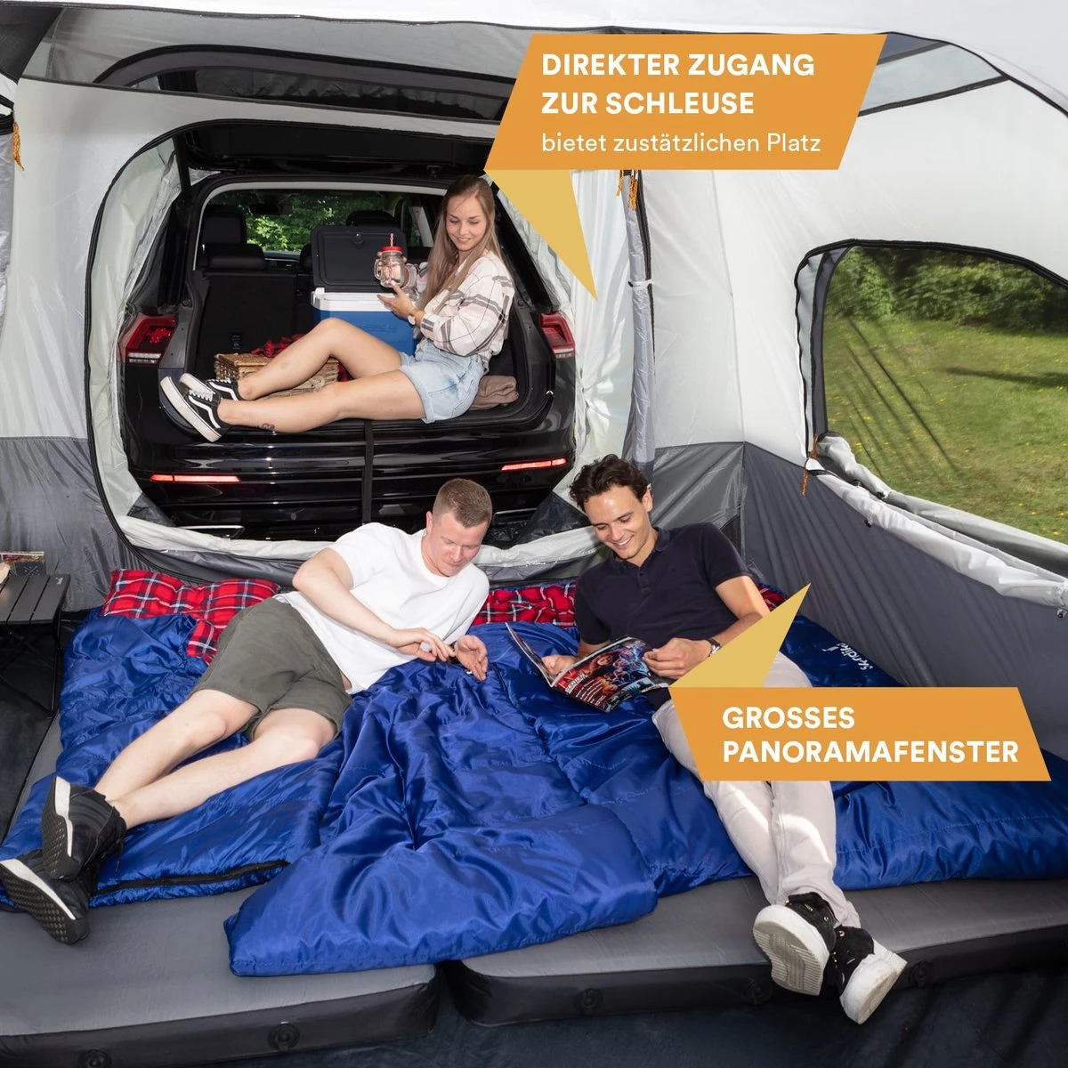 Skandika Pitea XL CROSS Tent – Koepeltenten - Autotent – Campingtent voor SUV, Caddy, Auto, CUV - Voor max. 4 personen – vrijstaand – met/zonder slaapcabine – Max. stahoogte 230 cm – 3000mm waterkolom - 475 x 290 x 230 cm (LxBxH) – Kamperen - grijs Skandika Pitea XL CROSS Tent – Koepeltenten - Autotent – Campingtent Voor SUV, Caddy, Auto, CUV - Voor Max. 4 Personen – Vrijstaand – Met/zonder Slaapcabine – Max. Stahoogte 230 Cm – 3000mm Waterkolom - 475 X 290 X 230 Cm (LxBxH) – Kamperen - Grijs -Bo-Camp Verkoop 1200x1200 760