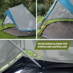 Skandika Tipii II Tent – Tipi-tenten – Teepee – 8 Persoons Campingtent – Muggengaas – 250 Cm Stahoogte – Uitneembare Tentvloer – 3000 Mm Waterkolom – Indische Tent, Partytent, Festivaltent – Outdoor, Camping, Tuin – Kamperen – Grijs/turquoise -Bo-Camp Verkoop 1200x1200 770