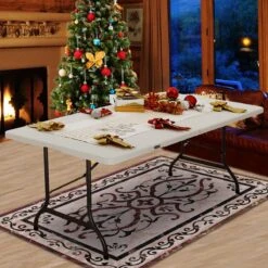 Casaria Tuintafel Opvouwbaar – Met Draaggreep 220x70 Cm – Wit -Bo-Camp Verkoop 1200x1200 78