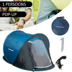 Dunlop Pop Up Tent 220 X 120 X 90 Cm - Grijs/ Blauw - 1 Persoons 6 Dunlop Pop Up Tent 220 X 120 X 90 Cm - Grijs/ Blauw - 1 Persoons -Bo-Camp Verkoop 1200x1200 788