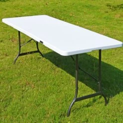 Casaria Tuintafel Opvouwbaar – Met Draaggreep 220x70 Cm – Wit -Bo-Camp Verkoop 1200x1200 79