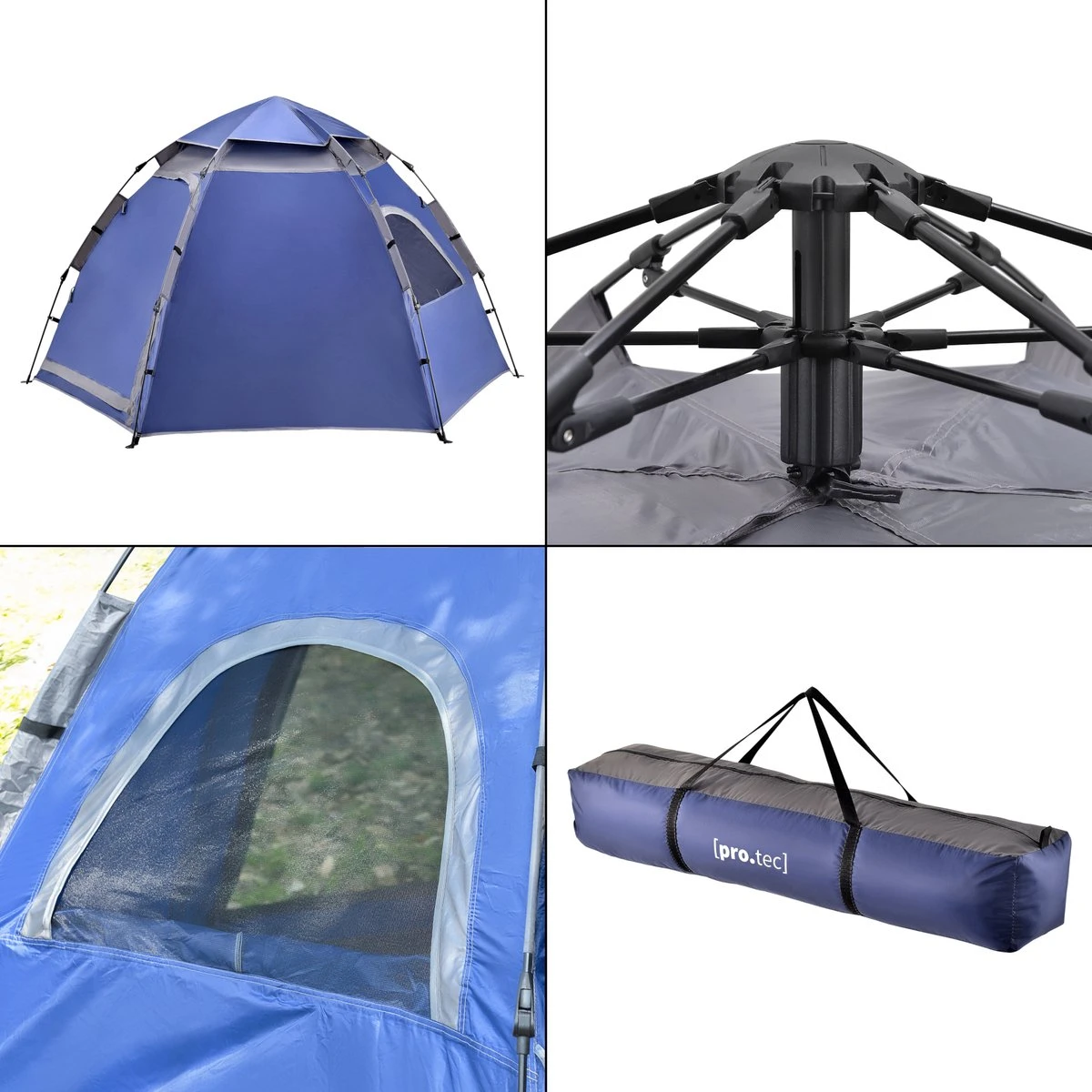 Tent Nybro automatisch 240x205x140 cm blauw Pro-Tec Tent Nybro Automatisch 240x205x140 Cm Blauw -Bo-Camp Verkoop 1200x1200 850