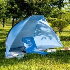 Navaris Windscherm Voor Het Strand - Zon- En Windbescherming Voor Drie Personen - Pop-up Speeltent Met UV- Bescherming - Beach Shelter Met Draagtas -Bo-Camp Verkoop 1200x1200 855