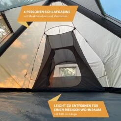 Skandika Tipi Kotona Air Opblaasbare Tent – Opblaasbare Tenten - 4 Persoons Tipi Tent – Tenten - Campingtent – Ingenaaide Tentvloer – Muggengaas – 260 Cm Stahoogte – 490 X 370 X 260 (L X B X H) – Outdoor, Camping, Tuin – Luchttent - Kamperen - Beige -Bo-Camp Verkoop 1200x1200 875