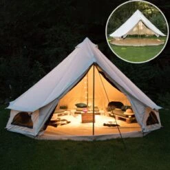 Skandika Tipii 400 Canvas Tent – Tipi-tenten – 8 Persoons Familietent - Campingtent – Muggengaas – 250 Cm Stahoogte – 400 Cm Diameter – 4000 Mm Waterkolom – Indische Tent, Partytent, Festivaltent – Outdoor, Camping, Tuin – Kamperen – Wit -Bo-Camp Verkoop 1200x1200 918