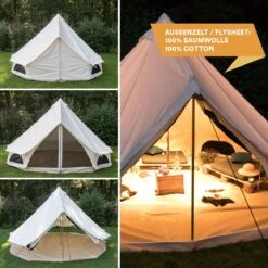 Skandika Tipii 400 Canvas Tent – Tipi-tenten – 8 Persoons Familietent - Campingtent – Muggengaas – 250 Cm Stahoogte – 400 Cm Diameter – 4000 Mm Waterkolom – Indische Tent, Partytent, Festivaltent – Outdoor, Camping, Tuin – Kamperen – Wit -Bo-Camp Verkoop 1200x1200 921