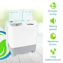 XatiX - Mini Wasmachine Met Dubbele Trommel 5,6 Kg - Toerental 1400 3 XatiX - Mini Wasmachine Met Dubbele Trommel 5,6 Kg - Toerental 1400 -Bo-Camp Verkoop 1200x1200 975