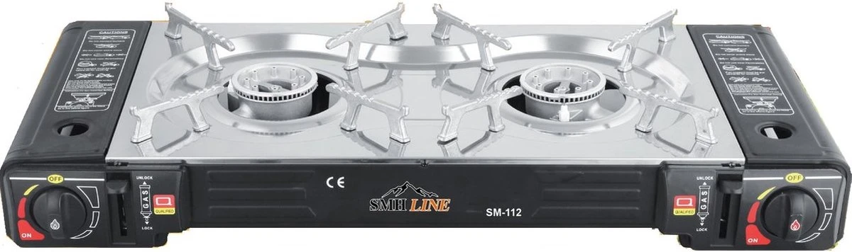 SMH LINE® Dubbele Camping kooktoestel - 2 Pits - Draagbaar Gasfornuis - 2x 2500W SMH LINE® Dubbele Camping Kooktoestel - 2 Pits - Draagbaar Gasfornuis - 2x 2500W -Bo-Camp Verkoop