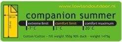 Lowland Outdoor Companion Summer Slaapzak - Dekenmodel Slaapzak - 210 X 80 Cm - Groen -Bo-Camp Verkoop 1200x414