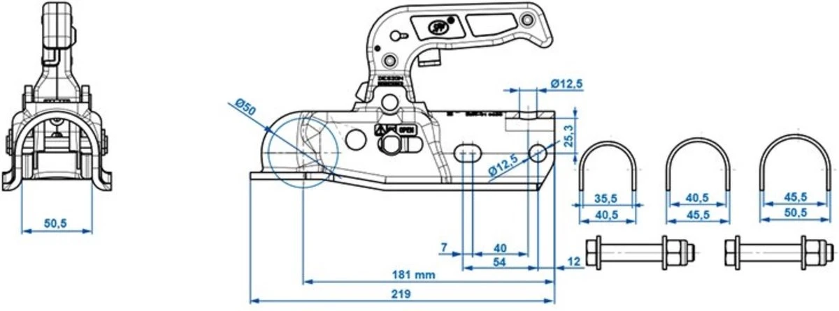 Pro Plus Disselkoppeling - Kogelkoppeling - Rond Ø 40, 45 en 50 mm - Geremd PROPLUS Pro Plus Disselkoppeling - Kogelkoppeling - Rond Ø 40, 45 En 50 Mm - Geremd -Bo-Camp Verkoop
