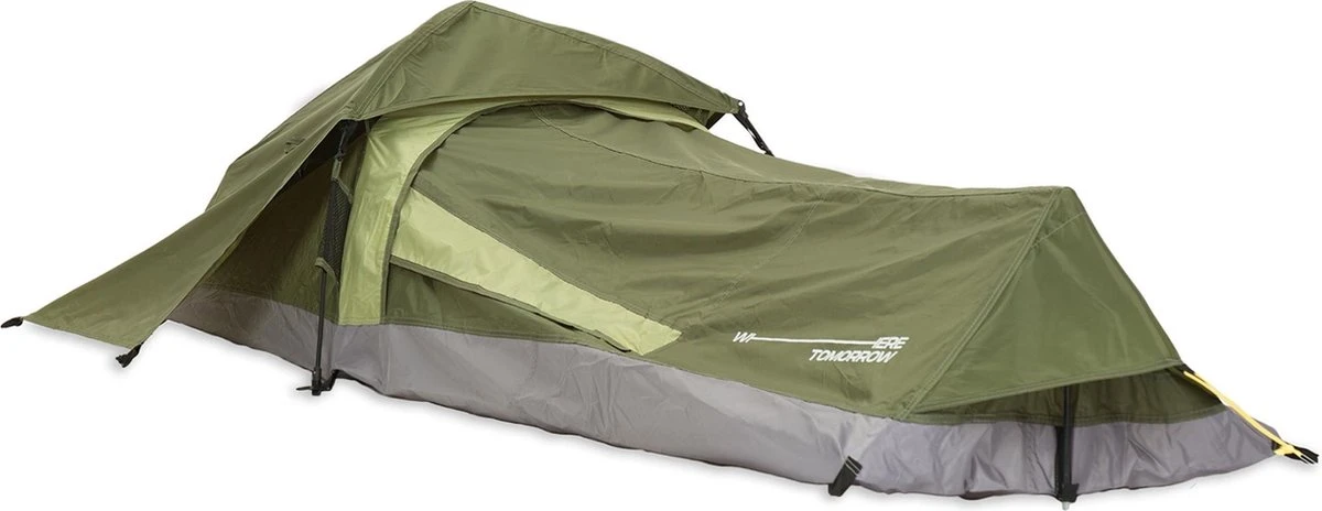 Where Tomorrow Solo Tent 220X80X50 Cm - Groen - 1 Persoons Where Tomorrow Solo Tent 220X80X50 Cm - Groen - 1 Persoons -Bo-Camp Verkoop 1200x464 2