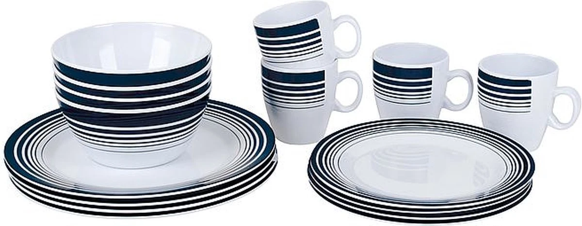 Bo-Camp - Servies - Classic - 16-Delig - Wit/Navy Bo-Camp - Servies - Classic - 16-Delig - Wit/Navy -Bo-Camp Verkoop 1200x466 2