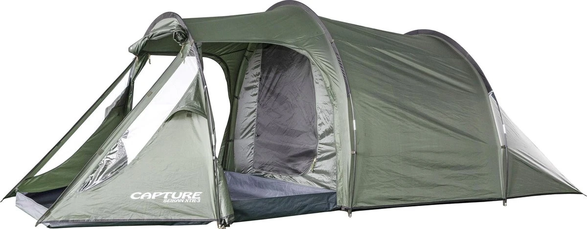 Capture Outdoor, 3-Man XXL Tent "Seikan XTR-3", voor 3 XXL personen, 215x400x155cm, DeLuxe tent en Canvas, "Airflow System", … Capture Outdoor, 3-Man XXL Tent "Seikan XTR-3", Voor 3 XXL Personen, 215x400x155cm, DeLuxe Tent En Canvas, "Airflow System", … -Bo-Camp Verkoop 1200x469 1