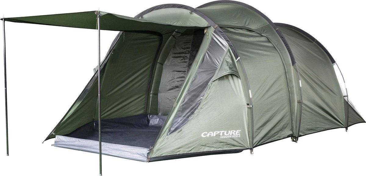 Capture Outdoor, 3-Man XXL Tent "Seikan XTR-3", voor 3 XXL personen, 215x400x155cm, DeLuxe tent en Canvas, "Airflow System", … Capture Outdoor, 3-Man XXL Tent "Seikan XTR-3", Voor 3 XXL Personen, 215x400x155cm, DeLuxe Tent En Canvas, "Airflow System", … -Bo-Camp Verkoop 1200x577 1