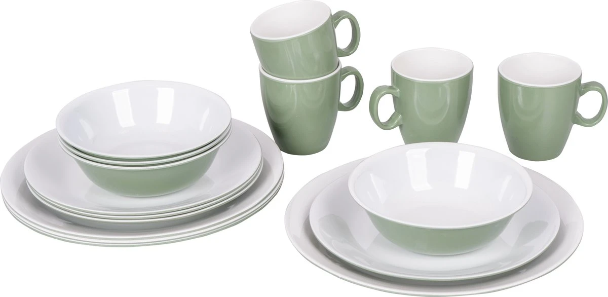 Bo-Camp Servies - Campingbord - 100% Melamine - 16-delig - Groen Bo-Camp Servies - Campingbord - 100% Melamine - 16-delig - Groen -Bo-Camp Verkoop 1200x586 1