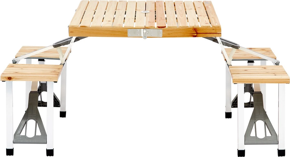 CAMPZ Fir Wood Picknicktafel, bruin/grijs CAMPZ Fir Wood Picknicktafel, Bruin/grijs -Bo-Camp Verkoop