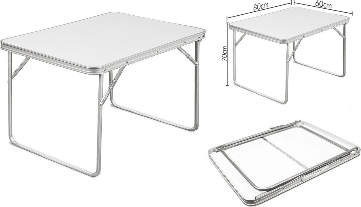 Aluminium Inklapbare Tuintafel - Campingtafel - 80x60x68 cm Merkloos Aluminium Inklapbare Tuintafel - Campingtafel - 80x60x68 Cm -Bo-Camp Verkoop