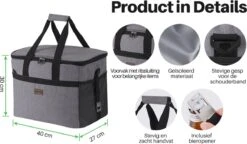 Packaway 4 Laags Geïsoleerde Koeltas - Lunchtas 30 Liter - Grijs -Bo-Camp Verkoop 1200x699 5